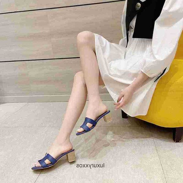 litchi slide oasis mesh shoe board 2023 orans high beach designer leather slippers sandal heels fashion summer outwear thick o8id